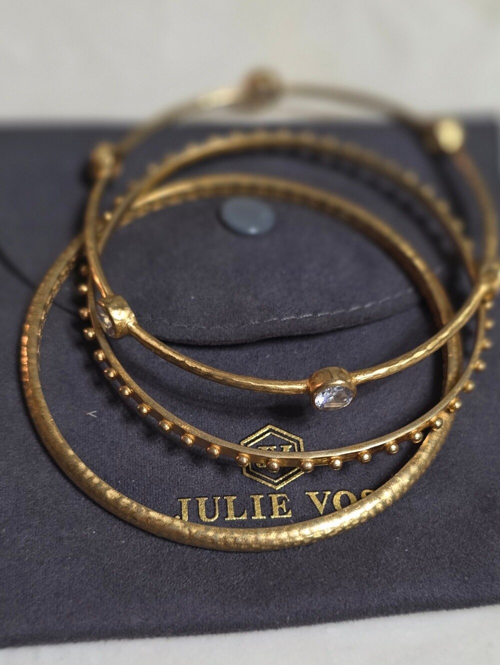 Julie Vos Gold Bangles Set Of 3